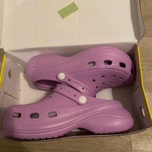 Purple size 9 high top crocs